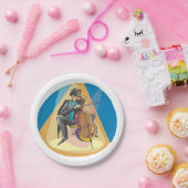 Muzikant spelen de chello papieren bordje (Feest)