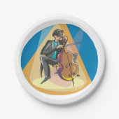 Muzikant spelen de chello papieren bordje (Voorkant)