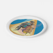 Muzikant spelen de chello papieren bordje (Gekanteld)