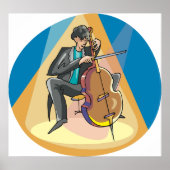 Muzikant spelen de chello poster (Voorkant)