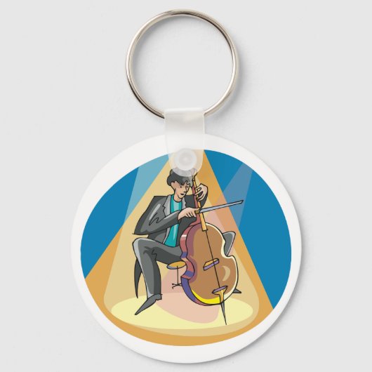 Muzikant spelen de chello sleutelhanger (Achterkant)