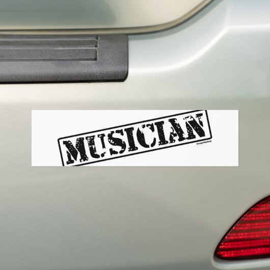Muzikant Stamp Bumpersticker (Op auto)