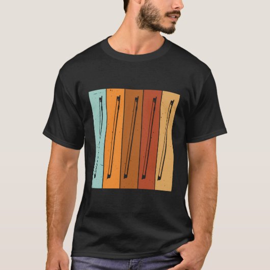 Muzikant String Player  Retro 70's String B T-shirt (Voorkant)