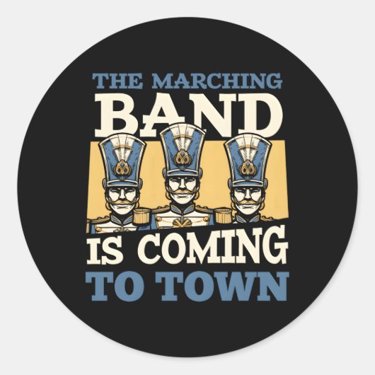 Muzikant Town Music Marching Band Ronde Sticker (Voorkant)