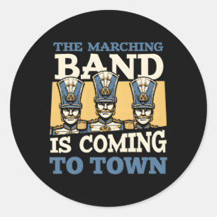Muzikant Town Music Marching Band Ronde Sticker
