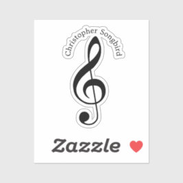 Muzikant Treble Clef op maat gesneden vinyl sticke Sticker