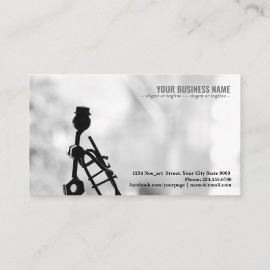 muzikant trompet metalen decoratie visitekaartje (Achterkant)