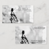 muzikant trompet metalen decoratie visitekaartje (Voorkant / Achterkant)