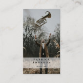 Muzikant Tuba Orchestra Foto Sociale Media Visitekaartje (Voorkant)