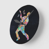 Muzikant van bloemen ronde klok (Hoek)