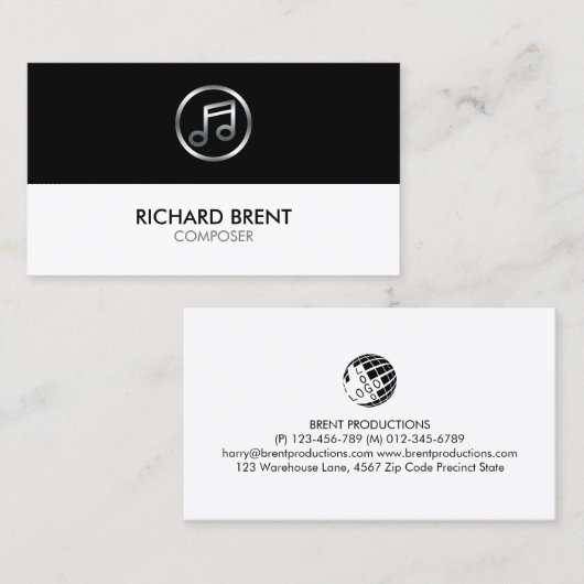 Muzikant van componist visitekaartje (Voorkant / Achterkant)