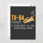 Muzikant van het Marching Wind Instrument Tuba Pla Briefkaart (Voorkant / Achterkant)