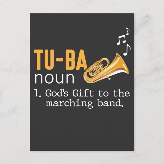 Muzikant van het Marching Wind Instrument Tuba Pla Briefkaart (Voorkant)