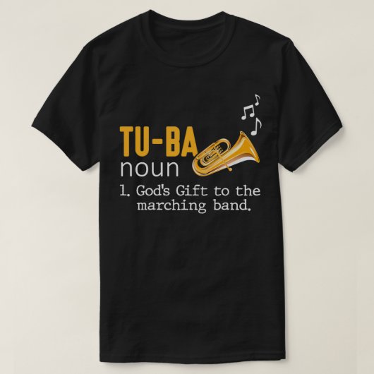 Muzikant van het Marching Wind Instrument Tuba Pla T-shirt (Design voorkant)