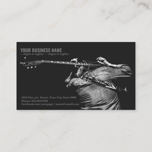 muzikant van zwarte en blanke mensen visitekaartje (Achterkant)