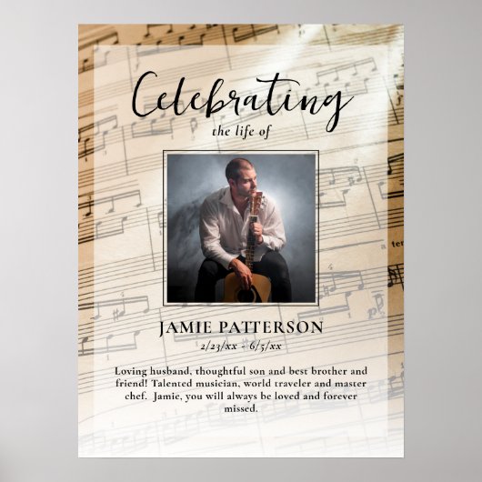 Muzikant Viering van het Leven Aangepaste Foto, Be Poster (Voorkant)