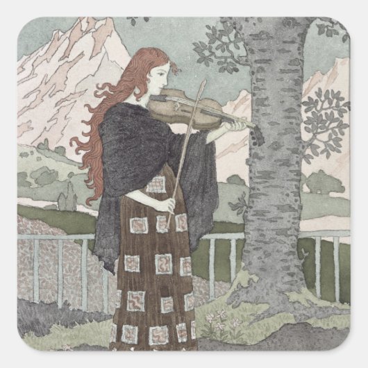 Muzikant Vierkante Sticker (Voorkant)