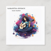 Muzikant Vierkante Visitekaartje (Voorkant)