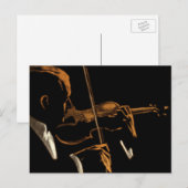  muzikant, violinist die gewelddadige muziek speel briefkaart (Voorkant / Achterkant)