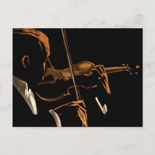 muzikant, violinist die gewelddadige muziek speel briefkaart (Voorkant)