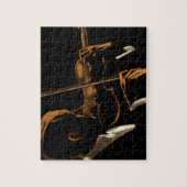  muzikant, violinist die gewelddadige muziek speel legpuzzel (Verticaal)