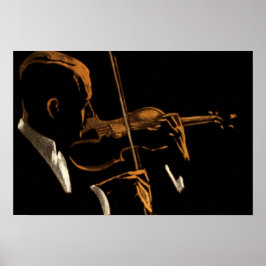  muzikant, violinist die gewelddadige muziek speel poster