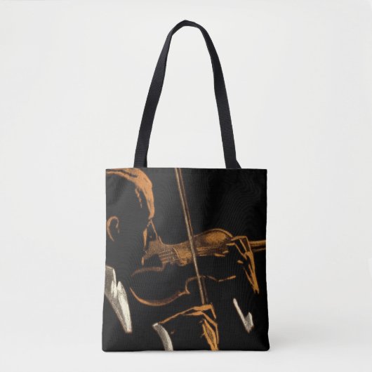  muzikant, violinist die gewelddadige muziek speel tote bag (Voorkant)