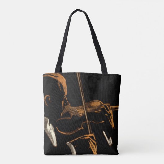  muzikant, violinist die gewelddadige muziek speel tote bag (Achterkant)