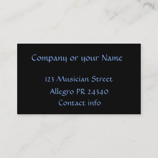 Muzikant Visitekaartje (Achterkant)