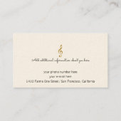 Muzikant visitekaartje met treble muziek notitie (Achterkant)