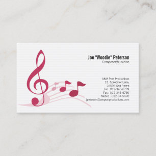 Muzikant Visitekaartje Treble Clef Muzieknoten