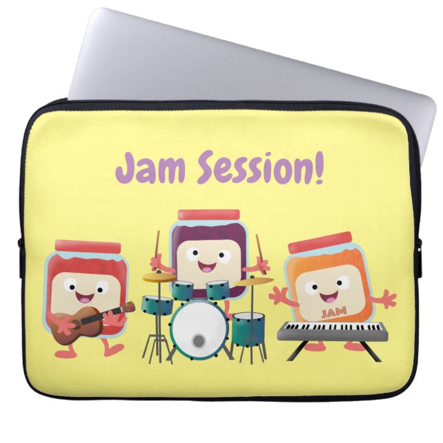 Muzikant voor cartoon van de Cute Jam-sessie Laptop Sleeve (Voorkant)
