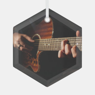 Muzikant voor gitaarspeler glas ornament