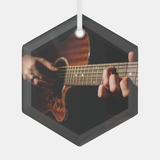 Muzikant voor gitaarspeler glas ornament (Voorkant)