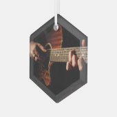 Muzikant voor gitaarspeler glas ornament (Voorkant links)
