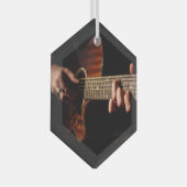 Muzikant voor gitaarspeler glas ornament (Voorkant Rechts)