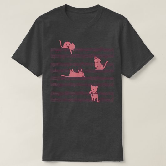 Muzikant voor kat en blad t-shirt (Design voorkant)
