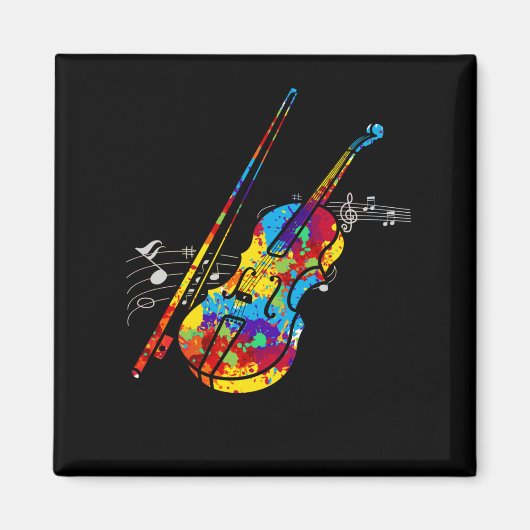 Muzikant voor kleurrijke Violin Player String Inst Magneet (Voorkant)