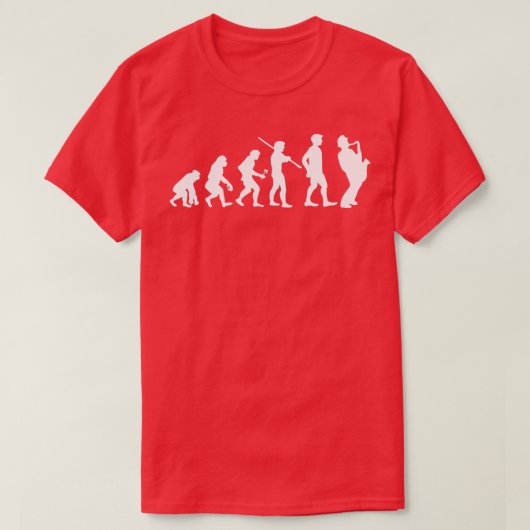 Muzikant voor menselijke evolutie saxophone t-shirt (Design voorkant)