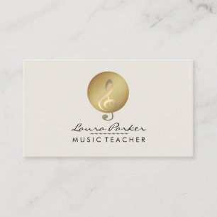 Muzikant voor muziekdocent Cream Musical Note Musi Visitekaartje