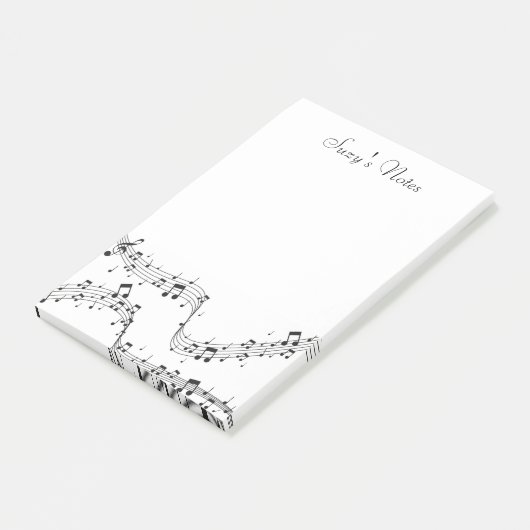 Muzikant voor muzikant met muzieknotitie post-it® notes (Schuin)