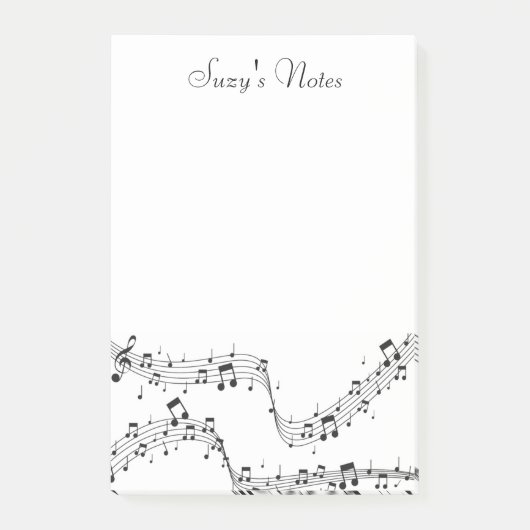 Muzikant voor muzikant met muzieknotitie post-it® notes (Voorkant)