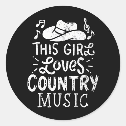 Muzikant voor Western Pet in het land Ronde Sticker (Voorkant)