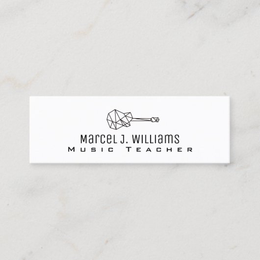 muzikant wit visitekaartje met gitaar (Voorkant)