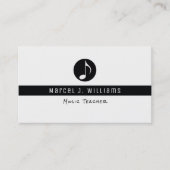 Muzikant wit visitekaartje met muziek notitie (Voorkant)