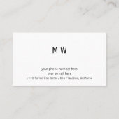 Muzikant wit visitekaartje met muzieknoot (Achterkant)