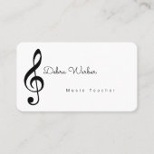 Muzikant Wit visitekaartje & Treble Muzieknotitie (Voorkant)