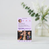 Muzikant Zanger Composer IG Licht Paarse Modern Visitekaartje (Staand voorkant)