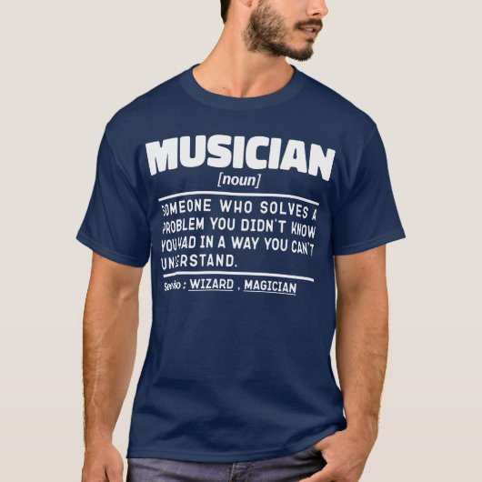 Muzikant zelfstandig muziekinstrument memes grappi t-shirt (Voorkant)