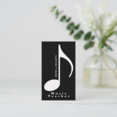 Muzikant zwart visitekaartje met muzieknoot (Staand voorkant)